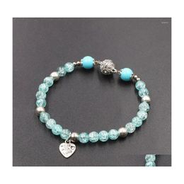 Charm Bracelets Fashion Charms Women Bracelet Wristband 6Mm Glass Crystal Gifts Jewellery Accessories Handmade Wristlet Trinket B371 D Dh4Ic