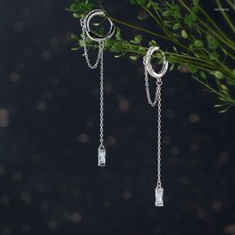 Hoop Earrings MloveAcc 925 Real Sterling Silver Special Design Dazzling CZ Elegant Tassel For Women Party Wedding Jewellery