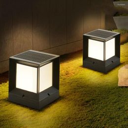 Thrisdar Outdoor Garden Solar Gate Post Lamp Fence Park Villa Front Door Pillar Light Pathway Lawn Bollard