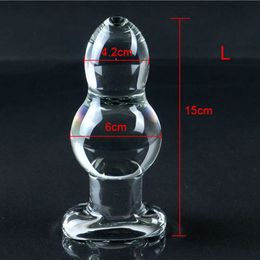 Beauty Items 68mm Big Glass Plug Anal sexy Toys for Men Gay Woman Dilation Huge Ball Butt Large Buttplug