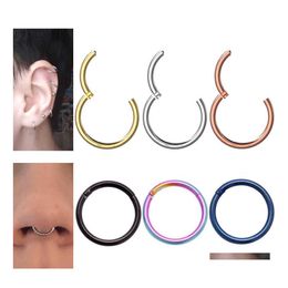 Nose Rings Studs Indian Hoop Ring Stainless Steel Lip Cartilage Earring Piercing Jewelry For Women Drop Delivery Body Dhtdv