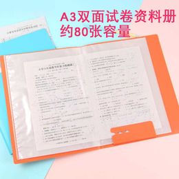 20 Pockets Folding Information Booklet Document Bag Documents A3 Paper File Organizer Student Supplies