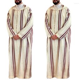 Ethnic Clothing Ramadan Muslim Dress Abayas Dubai Casual Kaftan Robe Islamic Costumes With Long Sleeve Turn-Down Collar Gifts For Mens K3KF