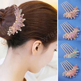 Vintage Bridal Wedding Hair Accessories Crystal Gold Colour Hair Combs for Women Bride Headpiece Party Jewellery Bridesmaid Gift