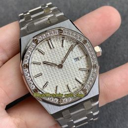 eternity JFF Top Version Orologi da donna 33MM Iced Out CZ Diamond Bezel Quadrante bianco Movimento al quarzo svizzero 67651 Orologio da donna 316L St3238