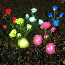 2PC/Lot Rose Flower 5 Led Garden Light Outdoor Landscape Lighting Yard Patio Decoration For Wedding Birthday