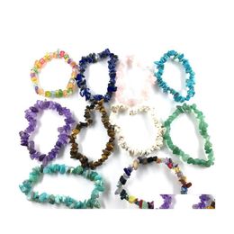 Beaded Korean Natural Stone Bracelets For Women Mticolor Healthy Healing Crystal Quartz Elasticity Bangle Fashion Jewelry In Drop Del Dhug2