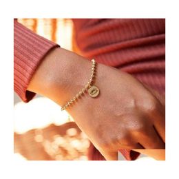 Charm Bracelets Fashion Eye Pendant Women Bracelet Luxury Gold Colour Pave Zircon Width M For Jewellery Giftcharm Drop Delivery Dhadk