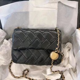 CHANEL Lambskin Quilted Pearl Crush Phone Holder With Chain Black