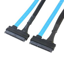 Computer Cables SATA Extension Cable 7 15Pin SATA3.0 Data & Power Female To Hard Drive Line Black Nylon Sleevede 30cm