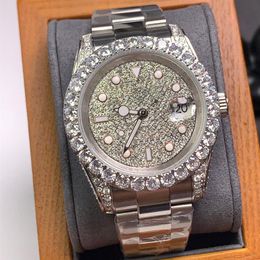 Mens Automatic Mechanical Luxury Watch Life Waterproof Stainless Steel Wristband 40mm Bezel Diamond Fashion Style Unique Ingenuity235L