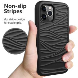 Ultra Slim Wave Textured All Inclusive Bumper Case for iPhone 14 Pro Max Hybrid 3 in 1 Tough Shell