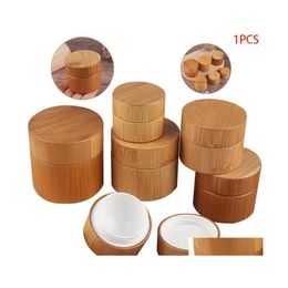 Storage Bottles Jars 1Pcs 5G 10G 15G 20G 30G 50G Wooden Bamboo Bottle Cream Mask Jar Makeup Skin Care Container Empty Cosmetic Dro Dhhhq