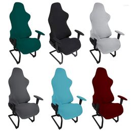 Chair Covers Gaming Cover With 2 Armrest Stretch Spandex Gamer Racing Slipcovers Solid Computer Office Chairs Protector