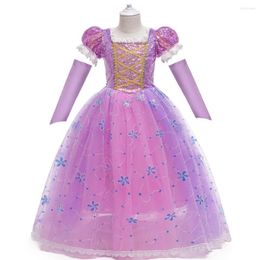 Girl Dresses Summer Girls Purple Dress Children Ballgown Fancy Sequins Princess Costume Kids Halloween Birthday Party Clothes For 3-10 Years