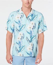Camicie casual da uomo Camicia da uomo Due colori Stampa floreale hawaiana Camp Summer Manica corta Plus Big Size Girocollo Rosso Blu XXXL