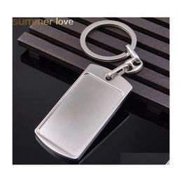 Key Rings Blank Diy Custom Engraved Personalized Keychain Alloy Lovers Gift Keyring Creative Chain Wholesale Jewelry Drop Delivery Dhjdc