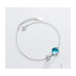 Charm Bracelets Blue Crystal Round Ball Mermaid Tail Bracelet For Women Bangle Wedding Jewellery Gift Sl368 Drop Delivery Dhlli