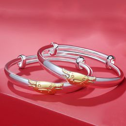 Cute Baby Bangles Pure 999 Silver Taurus Bracelets Bangles Nice Birthday Gift for Baby Little Kids