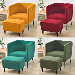 Chair Covers Solid Colour Elastic Club For Armchair Stretch Spandex Sofa Slipcovers Removable Couch Cover Bar Counter Living Room