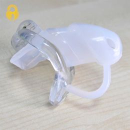 Beauty Items HT v3 Cock Cage Penis ring Male Small Silicone With fixed Resin Ring Chastity Device Adult sexy toys A360-1