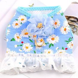 Dog Apparel Adjustable Protect Skin Cute Dress Puppy Mesh Harness Summer Accessories