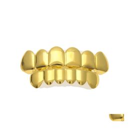 Grillz Dental Grills Hip Hop Body Jewelry 6 Tooth Grillz Gold Filled Top Bottom Teeth Fang Set For Women Men S Halloween Christmas Dhzmf