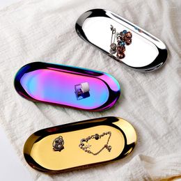 Plates Korean Ins Style Stainless Steel Jewellery Candy Dish Snack Tray Desktop Storage Cosmetics Metal Home Decor Cute