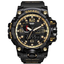 SMAEL 1545 Brand Men Sports Watches Dual Display Analogue Digital LED Electronic Quartz Wristwatches Waterproof Swimming Military Wa2529