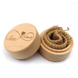 Jewellery Pouches Fashion Packing Box Wooden Retro Engagement Ring Carving