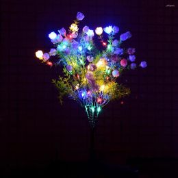 Solar Flower Lights Outdoor Decorative Waterproof Flash Garden Stake Lamp Colourful Decoration For Patio Yard Pathway