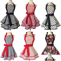 Aprons Lovely Apron Cute Large Swing Princess Kitchen Cooking Oilproof For Women Girls Y220426 Drop Delivery Home Garden Textiles Dhnkk