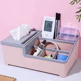 Home Desk Tissue Case Holder Makeup Cosmetic Storage Box Organiser Living Room Decoration Multifunction