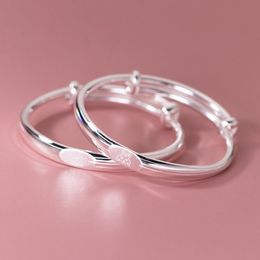 Charming Baby Bangles S999 Silver Bunny Bangles Bracelets for Babies Kids Nice Birthday Gift