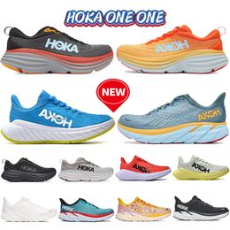 New Hoka One One Running Shoes Bondi Clifton 8 Carbon x 2 dreifache schwarz wei￟ boblinblau Blumenblumen Lunar Rock Hai Skin Harbor Mist M￤nner Frauen Designer -Sneaker