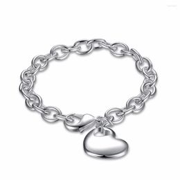 Link Bracelets Wholesale Plated Silver Bracelet Fashion Jewelry Heart In Thick KDH273