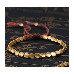 Beaded Tibetan Copper Bead Bracelet Strands Jewellery Wholesale Bracelets Handmade Braided Adjustable Drop Delivery Dhovz