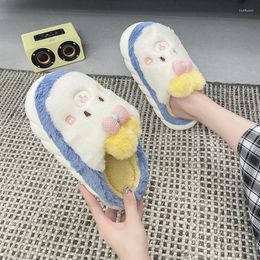 Slippers 2022 Winter Cute Girl Heart Cartoon Pig Home Cotton Indoor Warm And Comfortable Plush Shoes Women