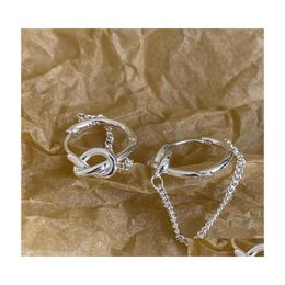 Hoop Huggie Hie 925 Sterling Sier Hoops Earrings Gift For Women Cute Earing Geometry Irregar Chain Designer Punk Accessories Drop Dhuan