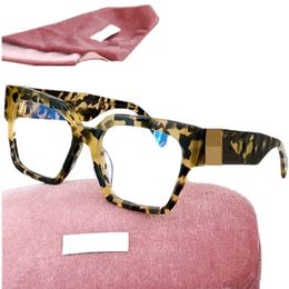 2023Lux Desig Women Big Eyeglasses Frame Uy40 Pure-Acetates Square Fullrim letter hollow leg 51-20-145 for Prescription Eyewear Gogggles fullset case