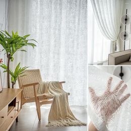 Curtain White Screening Gauze Lace Drapes Rod Pocket Firework For Living Room Thermal Insulated Window Panels