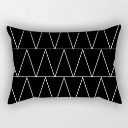 Pillow 30x50cm Black White Geometric Covers Vintage Pillowcase Sofa Office Car Home Decoration