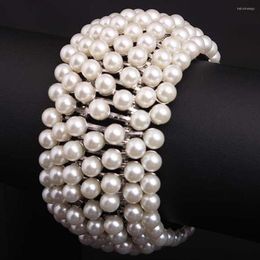 Charm Bracelets Zlxgirl Classic Women Adjust Imitation Pearl Beads Wedding Bracelet Bridal Jewellery Full Around Tin Alloy Couple