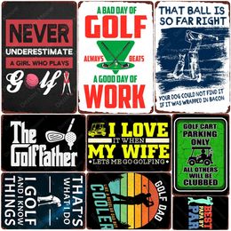 The Golf Father Metal Painting Golfs DAD Tin Signs Bar Pub Club Home Decor Vintage Poster Golf Course Wall Sticker 20cmx30cm Woo