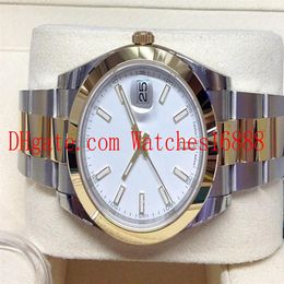 Mens Wrist Watche Datejust 41mm 126303 Bi Colour Men's Automatic Machinery Watch White Dial Stainless steel And Yellow gold M277T