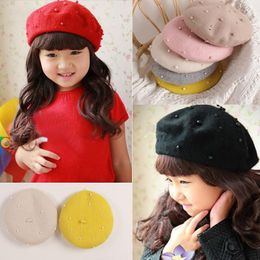 Hair Accessories Mode Nieuwe Prinses Kinderen Meisjes Caps Baretten Mooie Parel Mutsen Hoeden Lente Herfst Winter Peuter Girls