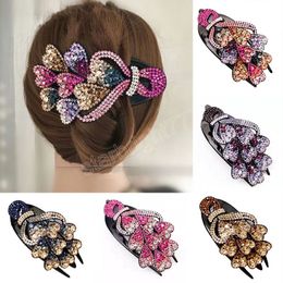 Korean Rhinestone Hairpin Women Elegant Duckbill Clip Female Hair Claws Crystal Hairclips Fashion Hair Accessories Headwear
