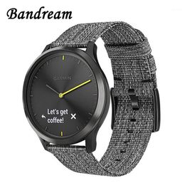 Canvas Nylon Watchband for Garmin Vivoactive 4 4S Venu Luxe Style Vivomove 3 3S HR Quick Release Strap Watch Band1261g