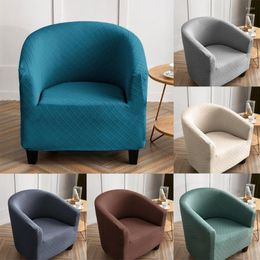 Chair Covers 10 Solid Colours Jacquard Club Cover Small Sofa Skins Protector Single Seat Arm Slipcovers For Cafe Restaurant