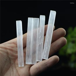 Decorative Figurines 5pcs Natural Selenite Crystal Stick Chips Gypsum White Quartz Rough Minerals Specimen Point Healing Stone